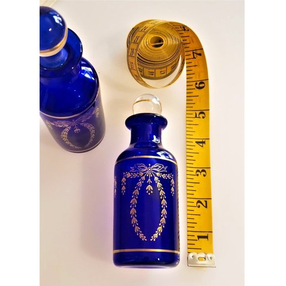 Two Antique Bristol Blue Cruets/Condiment Bottles, English, Late Georgian Period - Picture 8 of 10